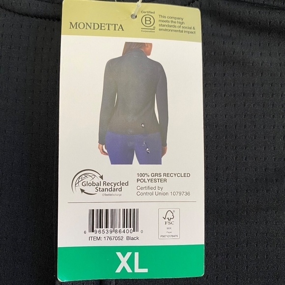 Mondetta Ladies' Quarter-Zip Pullover, Zippered Pockets, Black, X-Large NWT - Picture 6 of 16